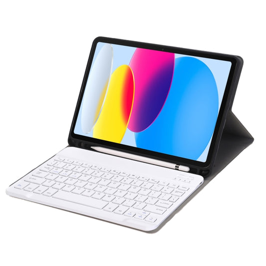 Für iPad 11 2025 / 10. Gen 10.9 2022 A10B Lammfell-Textur Ultradünne Bluetooth-Tastatur Leder-Tablet-Hülle mit Stiftschlitz, A10B