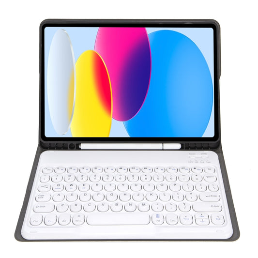 For iPad 11 2025 / 10th Gen 10.9 2022 YA10B Lambskin Texture Bluetooth Keyboard Leather Tablet Case with Pen Slot, YA10B