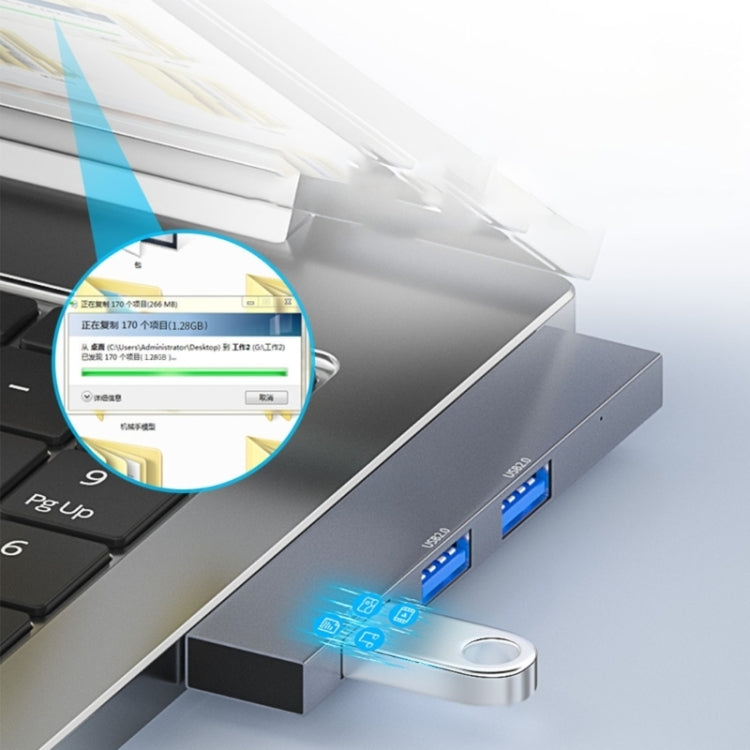 839 USB-C/Type-C Male to Dual USB 2.0+USB 3.0 Female Adapter, 839