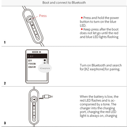 KZ ED12 85cm Bluetooth 4.2 Wireless Advanced Upgrade Module Earphone Cable