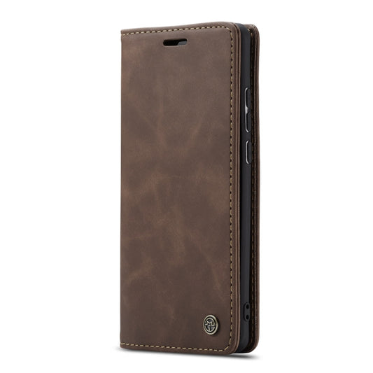 CaseMe-013 Étui en cuir multifonctionnel rétro dépoli à rabat horizontal pour Galaxy A70, avec fente pour carte et support et portefeuille zippé et cadre photo, pour Galaxy A70