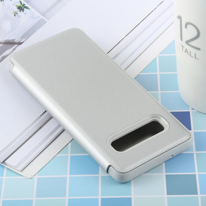 Étui en cuir PU électroplaqué à rabat horizontal miroir pour Galaxy S10, avec support, Pour Galaxy S10