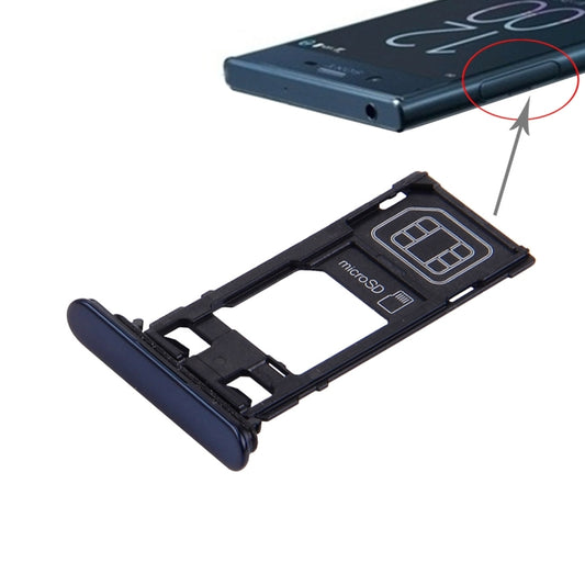 SIM Card Tray + Micro SD Card Tray for Sony Xperia XZ (Single SIM Version), For XZ Single SIM, For Xperia XZ Single SIM Black
