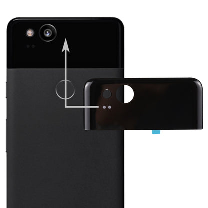 Coque arrière et lentille supérieure en verre pour Google Pixel 2 (noir)