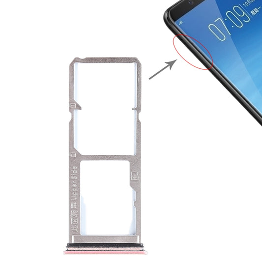 Para Vivo Y75 2 x Bandeja para tarjeta SIM + Bandeja para tarjeta Micro SD, Para Vivo Y75