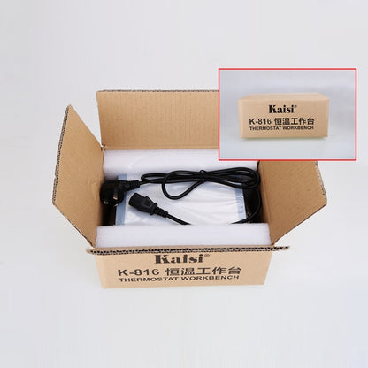 محطة لحام Kaisi K-816، لوحة تسخين بدرجة حرارة ثابتة، فاصل مفتوح لشاشة LCD، مع وسادة سيليكون، قابس أمريكي، Kaisi K-816، قابس أوروبي