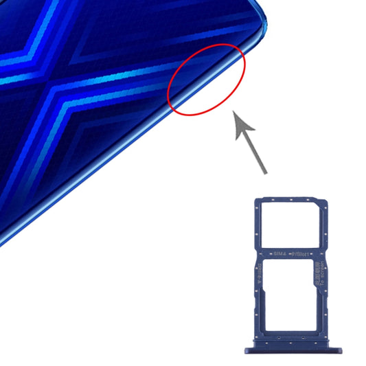 SIM-Kartenhalterung + SIM-Kartenhalterung / Micro-SD-Kartenhalterung für Huawei Honor 9X / Honor 9X Pro, für Huawei Honor 9X, für Huawei Honor 9X (Dunkelblau), für Huawei Honor 9X (Hellblau)