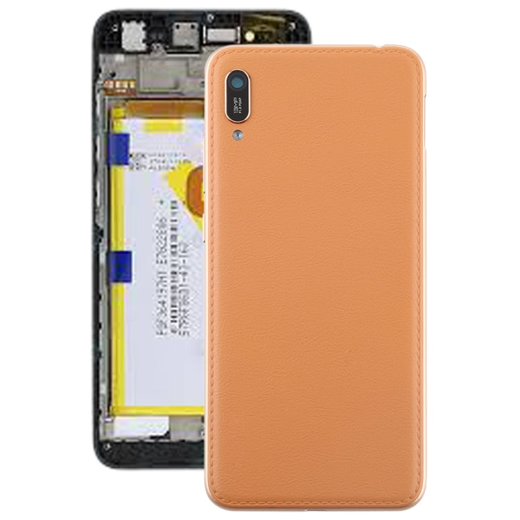 Cache batterie avec cadre d'objectif d'appareil photo et boutons latéraux pour Huawei Enjoy 9e, Pour Huawei Enjoy 9e, Pour Enjoy 9e (Café)