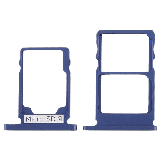 SIM Card Tray + SIM Card Tray + Micro SD Card Tray for Nokia 5.1 TA-1075, For Nokia 5.1