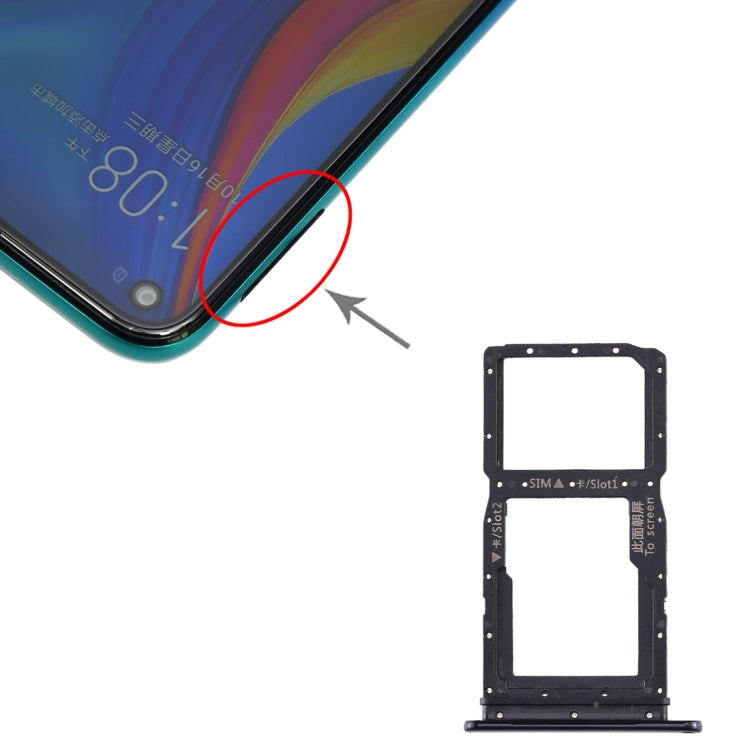 Tiroir pour carte SIM + Tiroir pour carte SIM / Tiroir pour carte Micro SD pour Huawei Enjoy 10 Plus, pour Huawei Enjoy 10 Plus