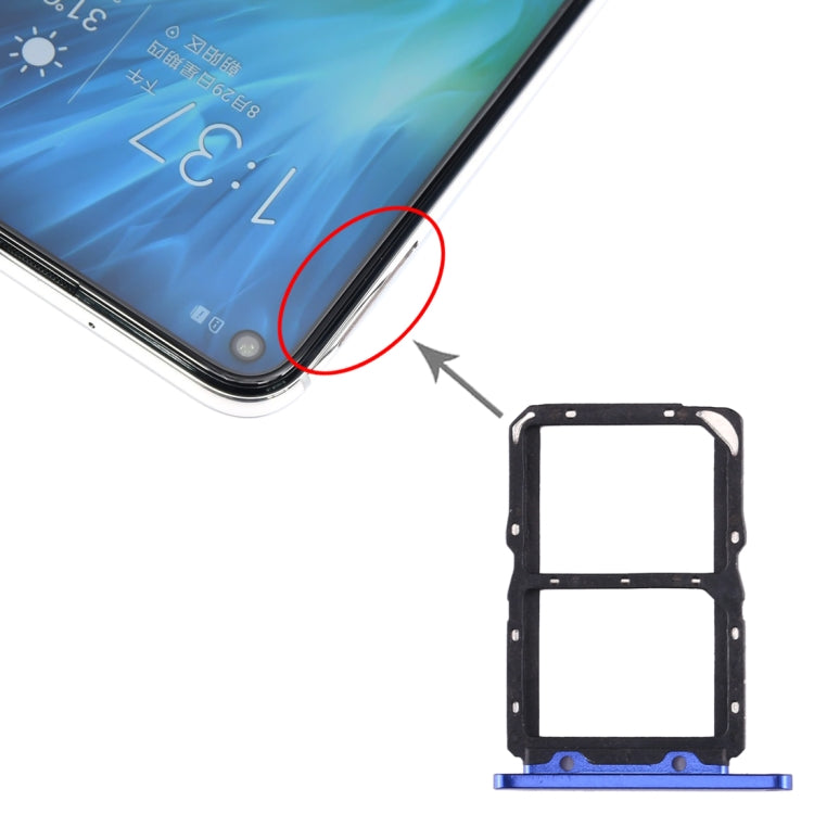 صينية بطاقة SIM + صينية بطاقة SIM لهاتف Huawei Honor 20S، لهاتف Huawei Honor 20S، لهاتف Huawei Honor 20S (أزرق غامق)