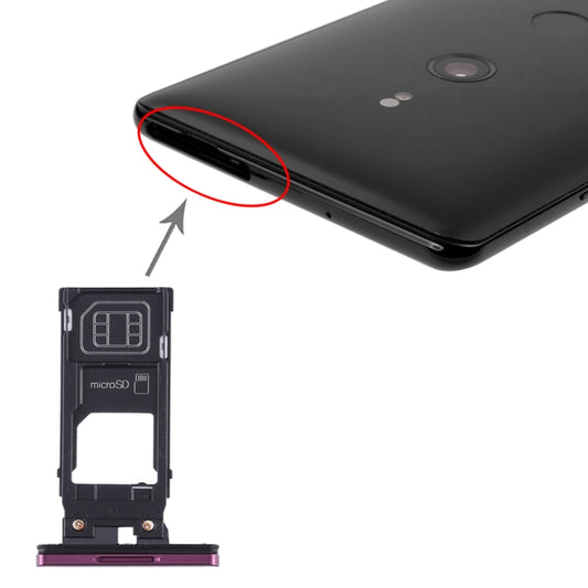 SIM Card Tray + Micro SD Card Tray for Sony Xperia XZ3, For Sony Xperia XZ3 (Purple), For Sony Xperia XZ3