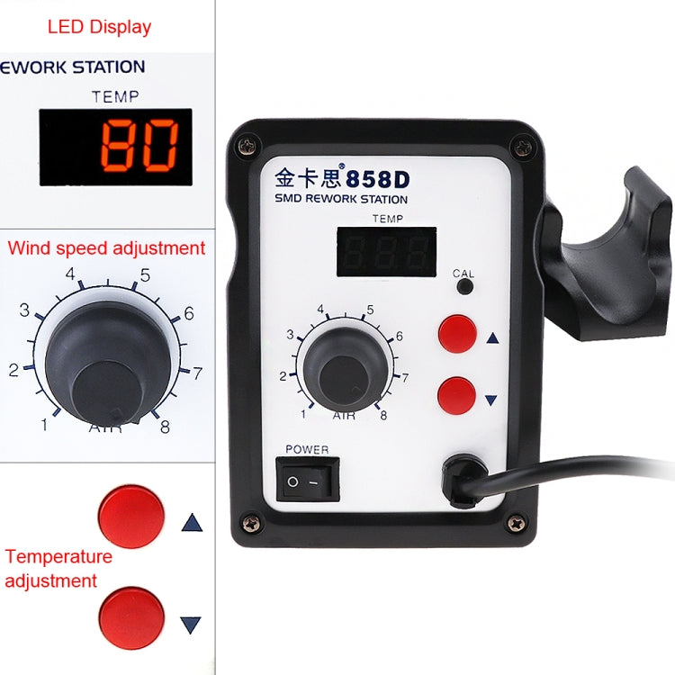 Station de soudage à air chaud CMS Kaisi K-858D avec affichage numérique LED, température réglable pour dessoudage + buses à air, prise EU, K-858D, prise EU, K-858D, prise US