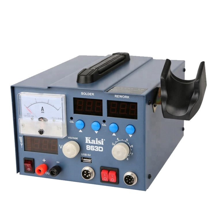 Kaisi K-863D 3 in 1 Hot Air Gun Soldering Station SMD Rework Station With 3A DC Power Supply for Phone PCB Welding Repair Machine, US Plug, K-863D, EU Plug, K-863D, US Plug