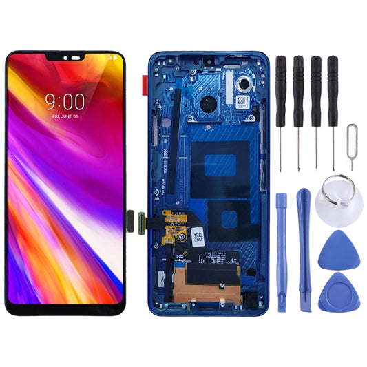 LCD Screen and Digitizer Full Assembly with Frame for LG G7 ThinQ / G710 G710EM G710PM G710VMP, For LG G7 ThinQ (Blue), For LG G7 ThinQ (Red), For LG G7 ThinQ, For G7 ThinQ