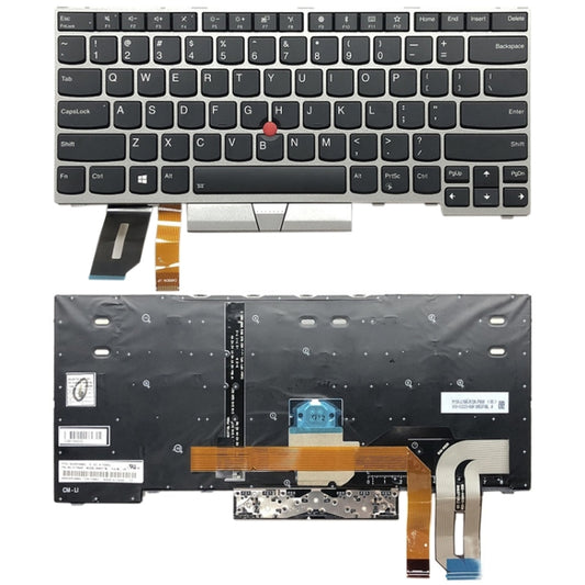 US Backlight keyboard for Lenovo ThinkPad E480 L480 L380 Yoga T480s, For ThinkPad E480 Silver(US)