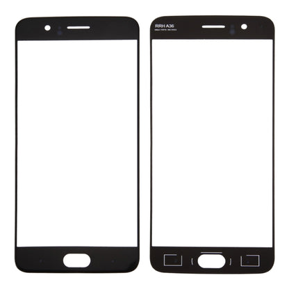 Lente de cristal exterior de la pantalla frontal del OnePlus 5, color negro y blanco.