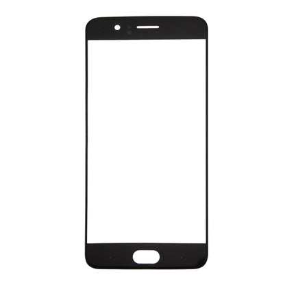 Lente de cristal exterior de la pantalla frontal del OnePlus 5, color negro y blanco.