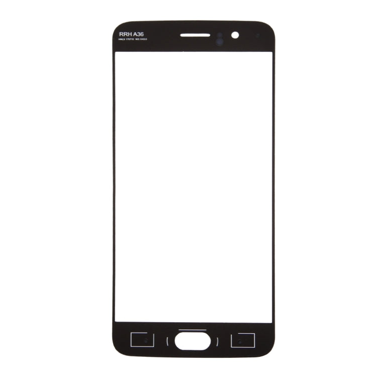 Lente de cristal exterior de la pantalla frontal del OnePlus 5, color negro y blanco.
