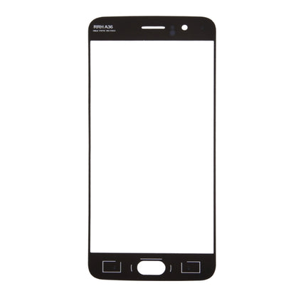 Lente de cristal exterior de la pantalla frontal del OnePlus 5, color negro y blanco.