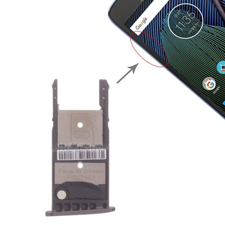 SIM Card Tray + Micro SD Card Tray for Motorola Moto G5 Plus, For Moto G5 Plus