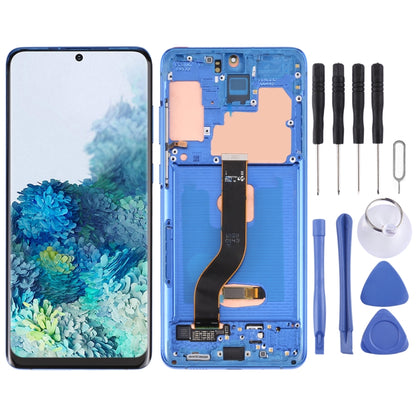 Écran LCD d'origine et ensemble complet numériseur avec cadre pour Samsung Galaxy S20+ 5G SM-G986B/G985, pour Samsung Galaxy S20+ 5G, pour Samsung Galaxy S20+ 5G (bleu foncé)
