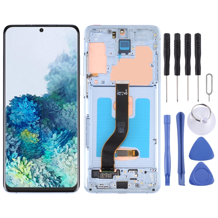 Écran LCD d'origine et ensemble complet numériseur avec cadre pour Samsung Galaxy S20+ 5G SM-G986B/G985, pour Samsung Galaxy S20+ 5G, pour Samsung Galaxy S20+ 5G (bleu foncé)