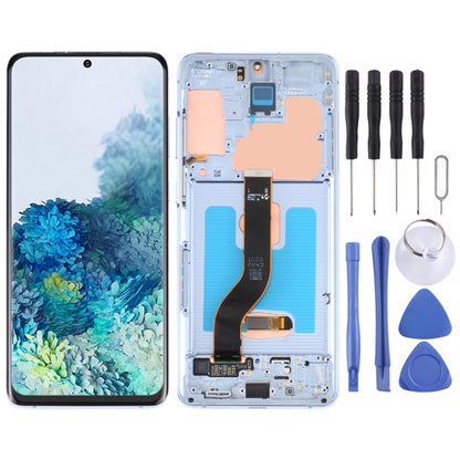 Écran LCD d'origine et ensemble complet numériseur avec cadre pour Samsung Galaxy S20+ 5G SM-G986B/G985, pour Samsung Galaxy S20+ 5G, pour Samsung Galaxy S20+ 5G (bleu foncé)