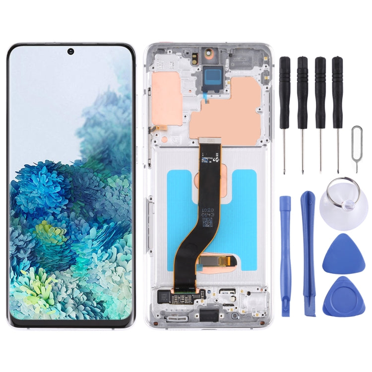 Écran LCD d'origine et ensemble complet numériseur avec cadre pour Samsung Galaxy S20+ 5G SM-G986B/G985, pour Samsung Galaxy S20+ 5G, pour Samsung Galaxy S20+ 5G (bleu foncé)