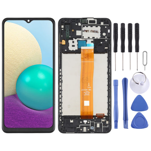 Original LCD Screen and Digitizer Full Assembly with Frame for Samsung Galaxy A02 SM-A022, For Samsung Galaxy A02 (Original)