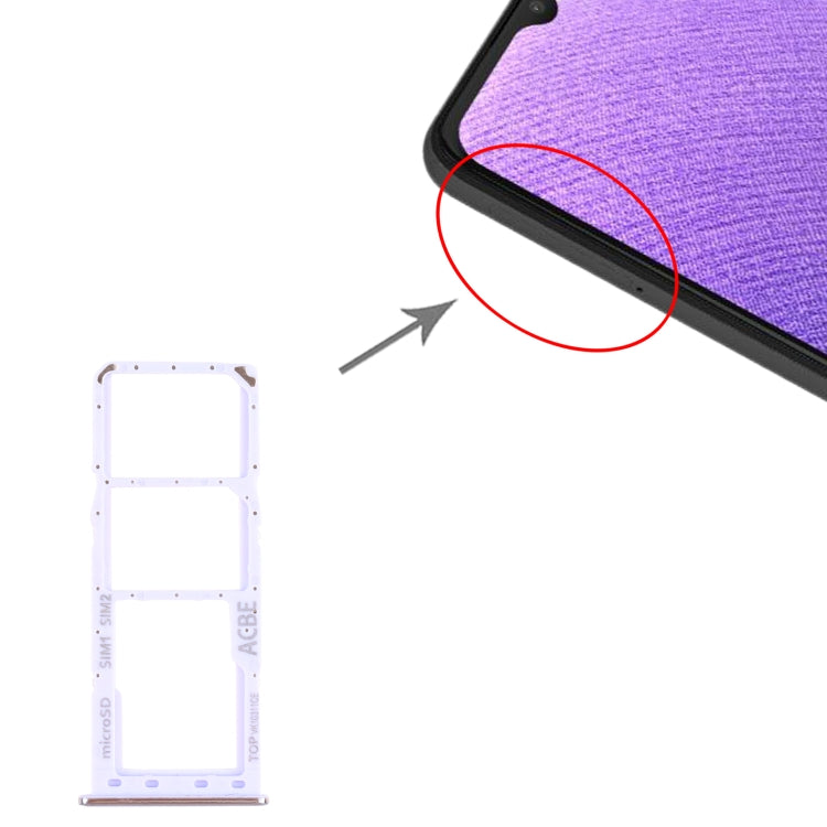 For Samsung Galaxy A32 SM-A325 SIM Card Tray + SIM Card Tray + Micro SD Card Tray