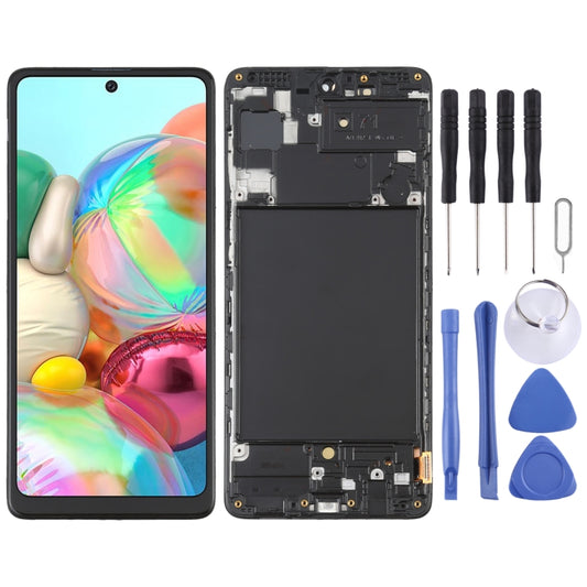 OLED Material LCD Screen and Digitizer Full Assembly with Frame for Samsung Galaxy A71 SM-A715(6.39 inch), For Samsung Galaxy A716.39 inch (OLED)