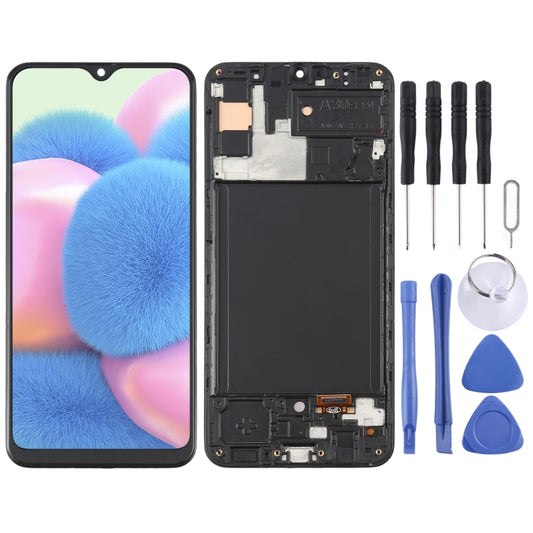 6.36 inch OLED Material LCD Screen and Digitizer Full Assembly with Frame for Samsung Galaxy A30S SM-A307, For Samsung Galaxy A30S (6.36 inch OLED)
