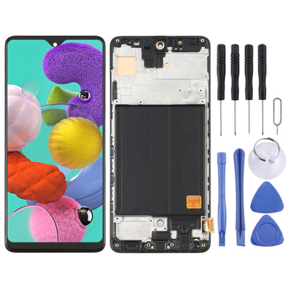 OLED Material LCD Screen and Digitizer Full Assembly with Frame for Samsung Galaxy A51 4G SM-A515(6.36 inch), For Samsung Galaxy A51 4G (OLED)
