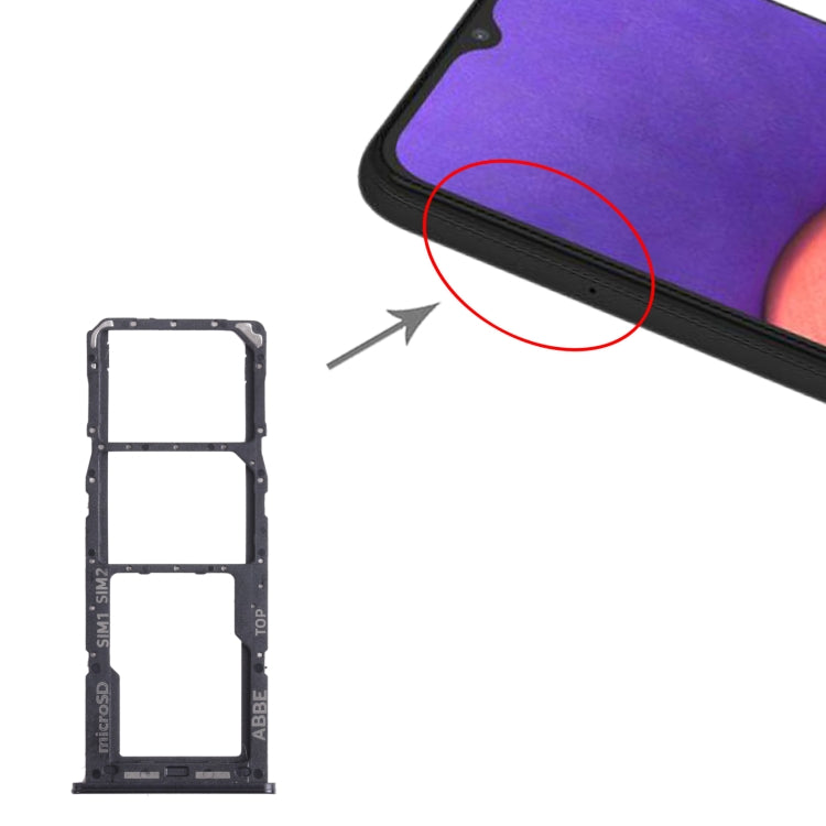 For Samsung Galaxy A22 SM-A225 SIM Card Tray + SIM Card Tray + Micro SD Card Tray