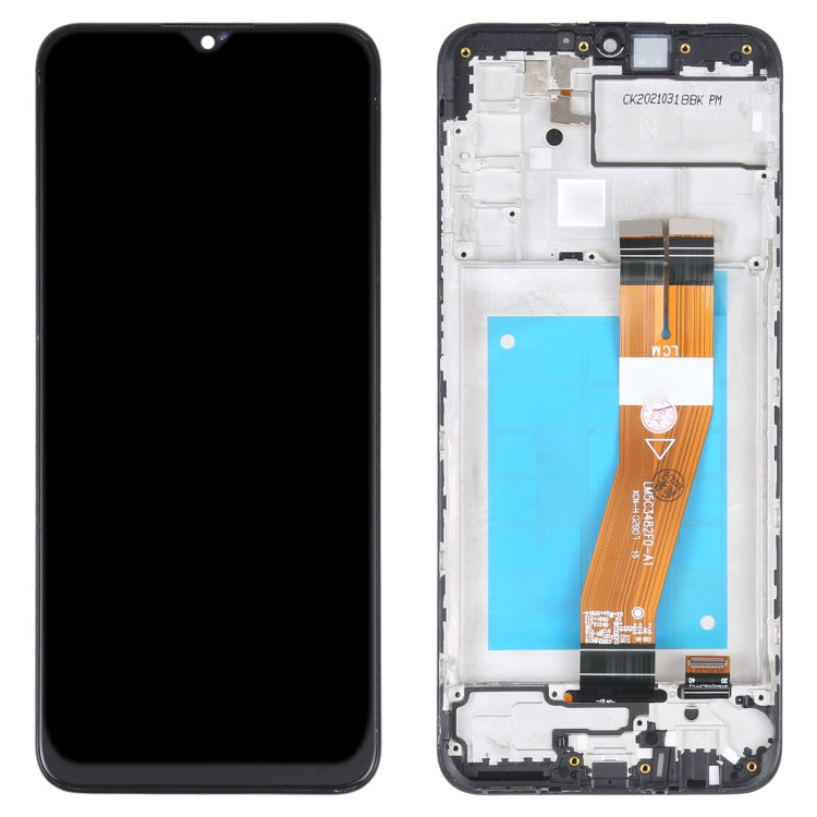 TFT Material LCD Screen and Digitizer Full Assembly With Frame for Samsung Galaxy M02s, For Samsung Galaxy M02s