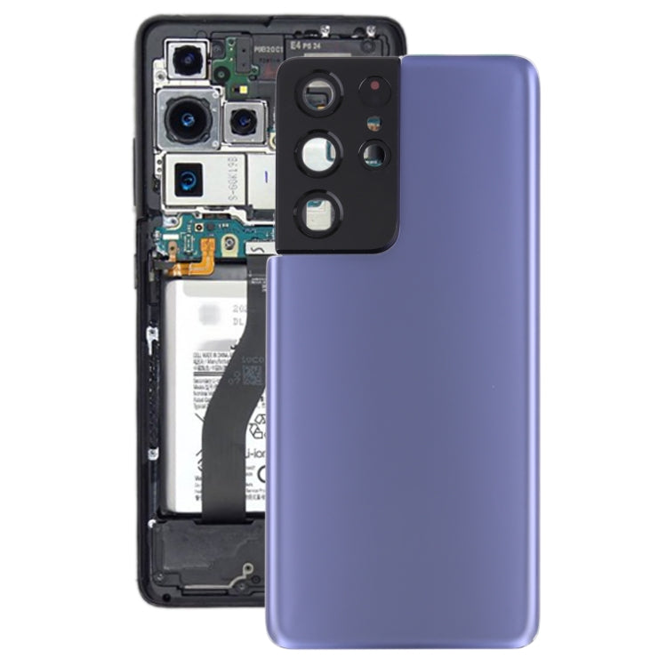Pour la coque arrière de batterie Samsung Galaxy S21 Ultra 5G avec cadre d'objectif d'appareil photo, pour Samsung Galaxy S21 Ultra 5G (avec cache d'appareil photo)