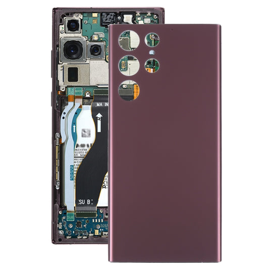 Coque arrière de batterie pour Samsung Galaxy S22 Ultra, pour Samsung Galaxy S22 Ultra, pour Samsung Galaxy S22 Ultra (rouge foncé)