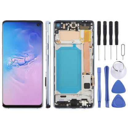 For Samsung Galaxy S10 4G SM-G973F 6.05 inch TFT LCD Screen Digitizer Full Assembly with Frame, Not Supporting Fingerprint Identification