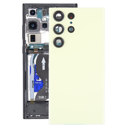 Pour Samsung Galaxy S23 Ultra SM-S918 Verre cache-batterie arrière avec cadre d'objectif de caméra, pour Samsung Galaxy S23 Ultra (avec cache-caméra)