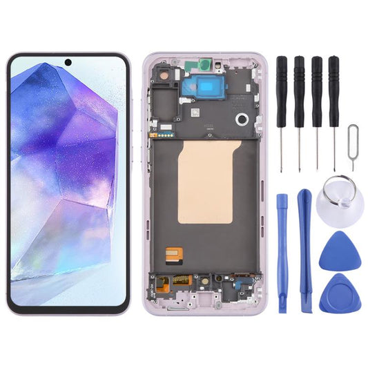 Pour Samsung Galaxy A55 SM-A556B OLED LCD Écran Tactile Complet avec Châssis