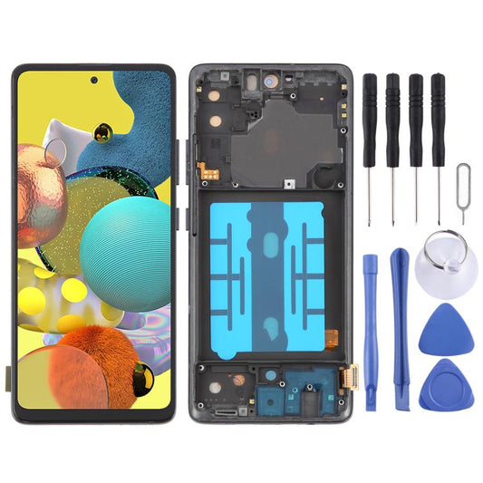 Pour Samsung Galaxy A51 5G SM-A516 6,43 pouces Écran OLED LCD Tactile Vitre Assemblée Complète avec Châssis, Pour Samsung Galaxy A51 5G 6,43 pouces
