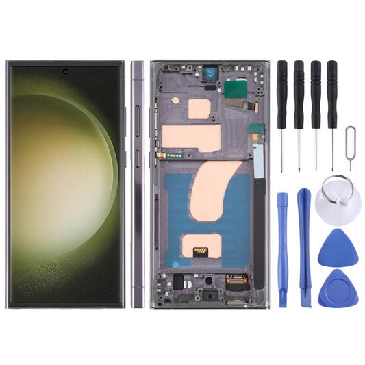 Pour Samsung Galaxy S23 Ultra SM-S918B 6,72 pouces Écran TFT LCD Tactile Numériseur Assemblage Complet avec Châssis, Ne Supporte Pas l'Identification d'Empreintes Digitales, Pour Samsung Galaxy S23 Ultra SM-S918B 6,72 pouces (Pas d'Empreinte Digitale)