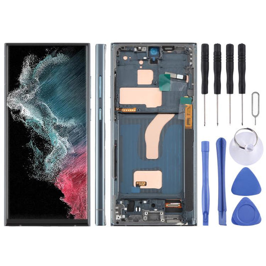 Pour Samsung Galaxy S22 Ultra SM-S908B 6,72 pouces TFT LCD Écran Tactile Vitre Assemblé Complet avec Châssis, Ne Supporte Pas l'Identification d'Empreintes Digitales, Pour Samsung Galaxy S22 Ultra SM-S908B 6,72 pouces (Sans Empreinte Digitale)