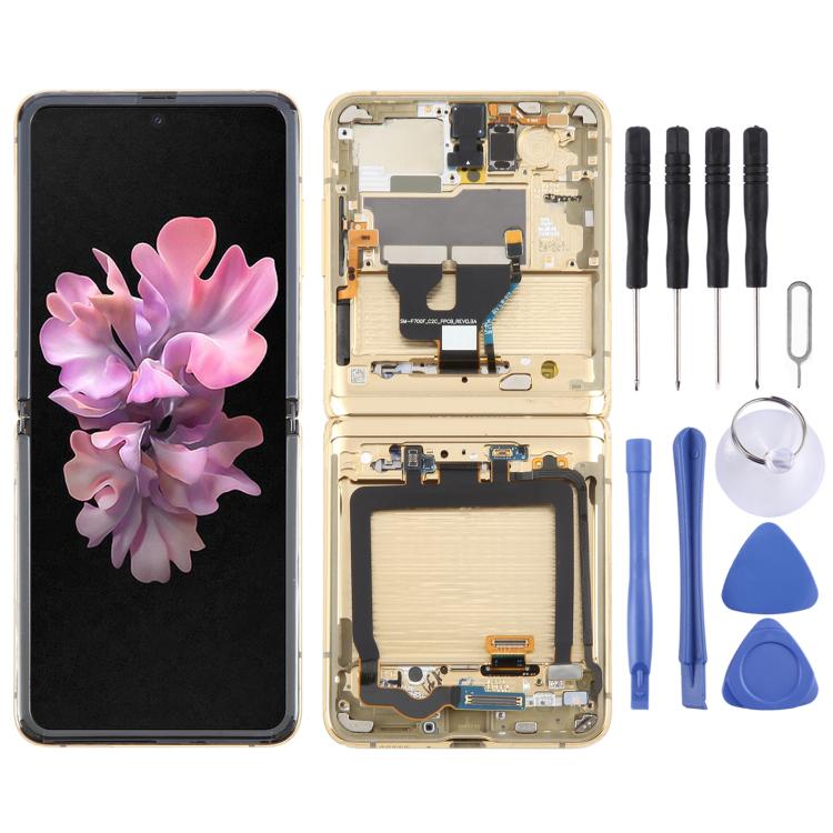 Pour Samsung Galaxy Z Flip SM-F700 Écran LCD Numériseur Assemblage complet avec cadre, Pour Samsung Galaxy Z Flip