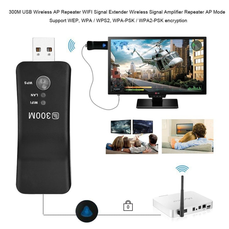 LV-UE01 300M USB WIFI Extender Signal Amplifier Repeater, WIFI Extender