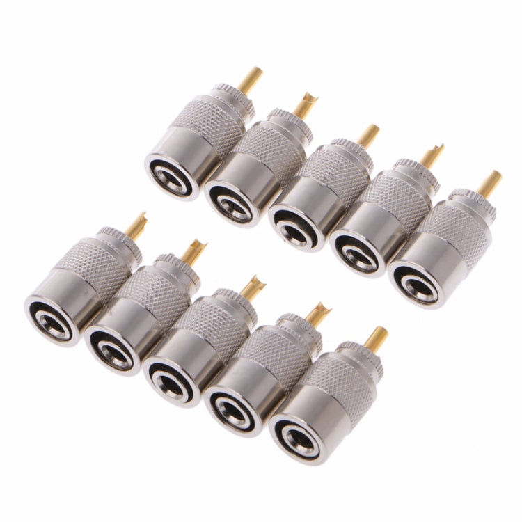 10 connecteurs UHF mâles PL-259 à souder pour câble coaxial RG8X