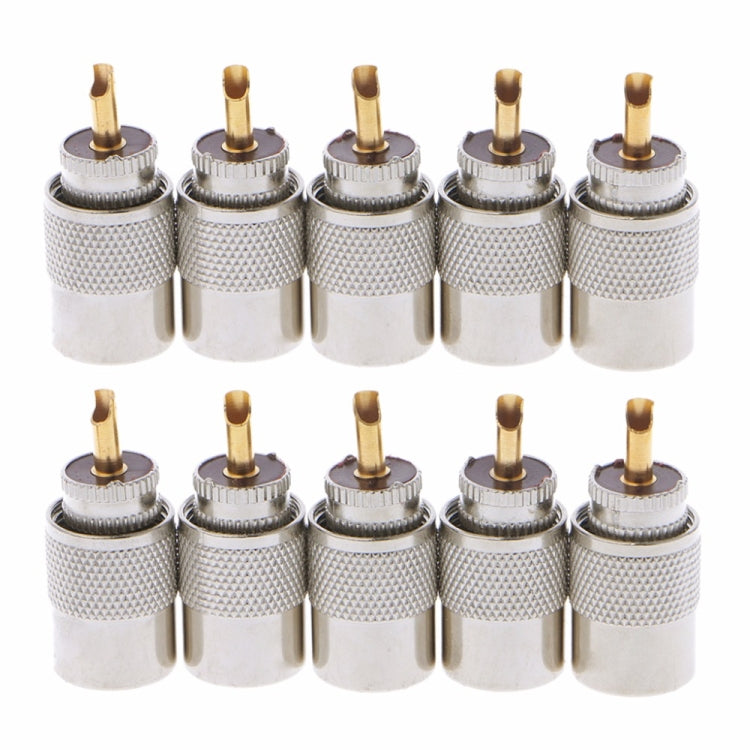 10 connecteurs UHF mâles PL-259 à souder pour câble coaxial RG8X