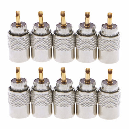 10 connecteurs UHF mâles PL-259 à souder pour câble coaxial RG8X