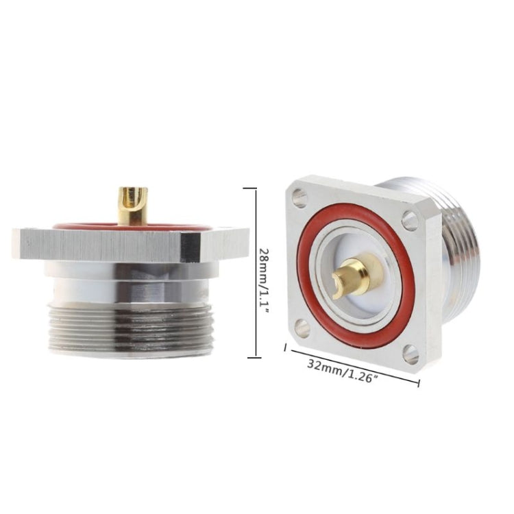 L29 7/16 DIN Femelle Jack Connecteur Central avec Bride à 4 Trous et Coque à Souder Adaptateur Coaxial RF